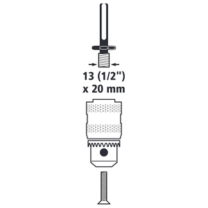 Tsadeer 1 set boorkop snelwisselsleutel voor handboormachine 1/2-20UNF-aansluiting 1,5-13 mm metaal met adapter voor 1/2 inch SDS-Plus sleutel Tsadeer 1 set boorkop snelwisselsleutel voor handboormachine 1/2-20UNF-aansluiting 1,5-13 mm metaal met adapter voor 1/2 inch SDS-Plus sleutel