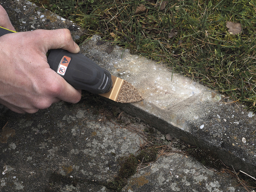 Râpe fine « PRO » à concrétion de carbure de tungstène, empreinte universelle, résidus de mortier