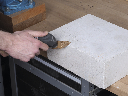 Râpe fine « PRO » à concrétion de carbure de tungstène, empreinte universelle, résidus de mortier